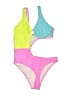 Assorted Brands Color Block Pink One Piece Swimsuit Size 7 - photo 1