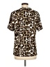 Halo Animal Print Brown Short Sleeve Blouse Size L - photo 2