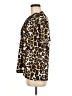 Halo Animal Print Brown Short Sleeve Blouse Size L - photo 5