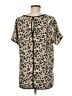Harlowe & Graham 100% Polyester Animal Print Tan Short Sleeve Blouse Size M - photo 2