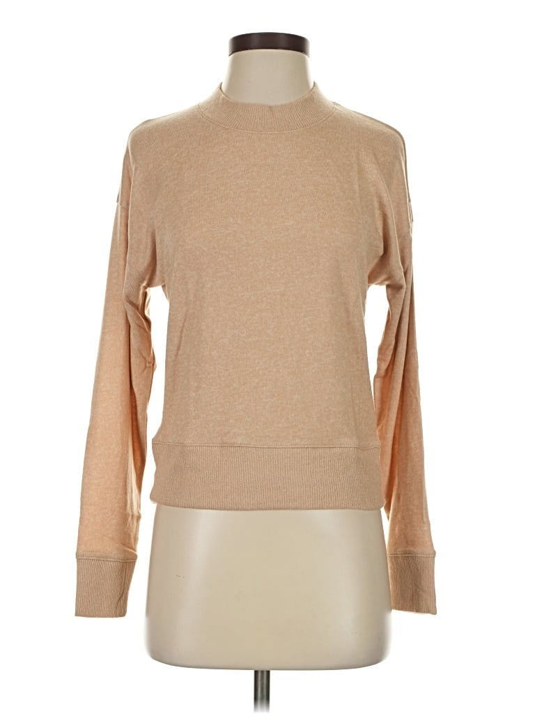 Jcrew Long Sleeve Top Tan Turtleneck Tops In Brown
