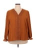 Unbranded 100% Polyester Brown Long Sleeve Blouse Size XXL - photo 1
