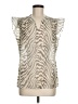 CAbi Animal Print Ivory Tan Sleeveless Blouse Size M - photo 1