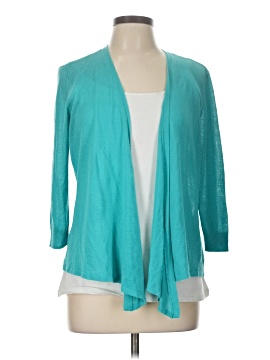 Cardigan Ouvert Chico's - Taille M, Jaune, Mélange Lin, Occasion Excellent état