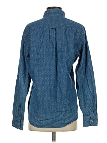 Indigo Long Sleeve Button-Down Shirt (view 2)