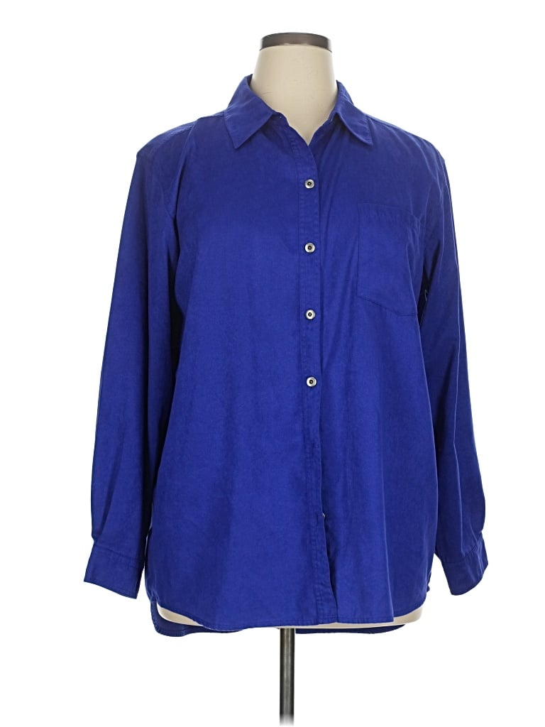Pre-owned Chico's Design Long Sleeve Blouse In Blue
