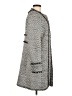 Ann Taylor 100% Polyester Houndstooth Gray Coat Size M - photo 4