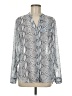 Kut from the Kloth 100% Polyester Animal Print Silver Long Sleeve Blouse Size M - photo 1