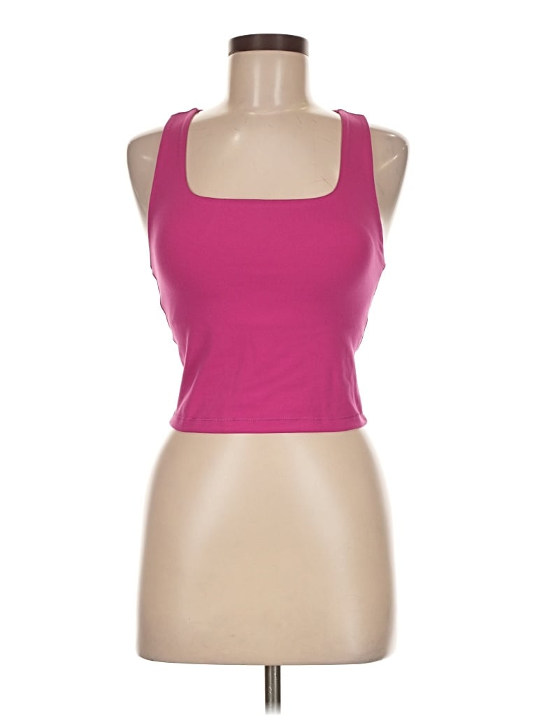 Pre-owned Mono B Tank Top Pink Halter Neckline Tops
