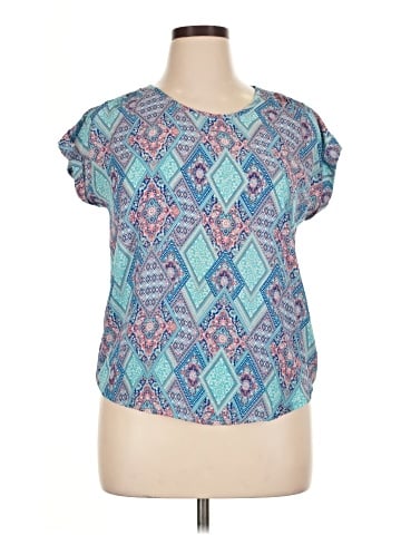 Pink Rose Short Sleeve Blouse (view 1)