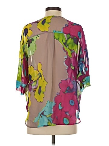 Trina Turk 3/4 Sleeve Silk Top - back