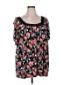 Chelsea Studio 100% Rayon Black Short Sleeve Blouse Size 2X - photo 1