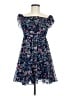 Lulus 100% Polyester Floral Blue Cocktail Dress Size M - photo 1