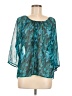 Express 100% Polyester Teal 3/4 Sleeve Blouse Size M - photo 1