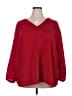 Lands' End 100% Polyester Red 3/4 Sleeve Blouse Size 30 - photo 1