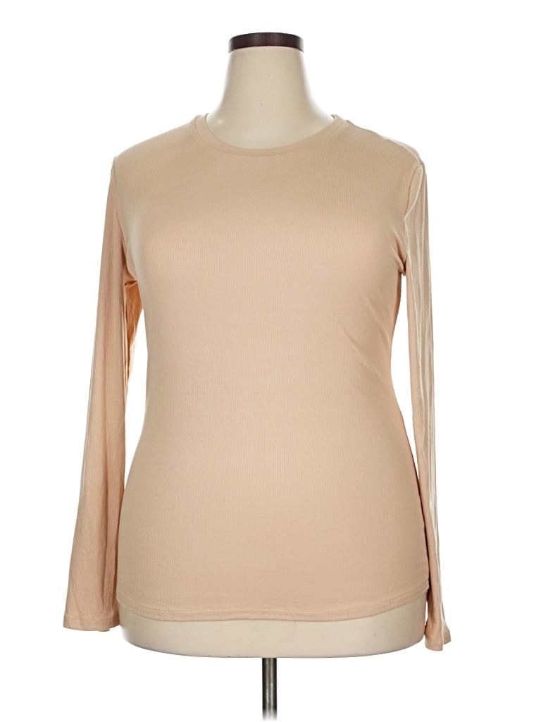 Pre-owned Ekouaer Long Sleeve T-shirt In Tan