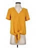 Madewell 100% Polyester Yellow Short Sleeve Blouse Size XXS - photo 1