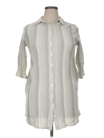 Boho Chic 3/4 Sleeve Button-Down Shirt (view 1)