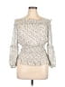 Max Studio 100% Polyester Hearts Ivory 3/4 Sleeve Blouse Size L - photo 1