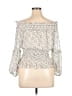 Max Studio 100% Polyester Hearts Ivory 3/4 Sleeve Blouse Size L - photo 2
