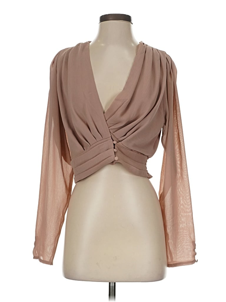Pre-owned Hyfve 3/4 Sleeve Blouse In Tan