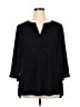 Sharagano 100% Polyester Black 3/4 Sleeve Blouse Size 2X - photo 1