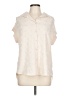 Assorted Brands 100% Polyester Polka Dots Ivory Short Sleeve Blouse Size L - photo 1