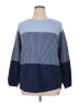 Karen Scott 100% Cotton Color Block Blue Pullover Sweater Size XL - photo 1