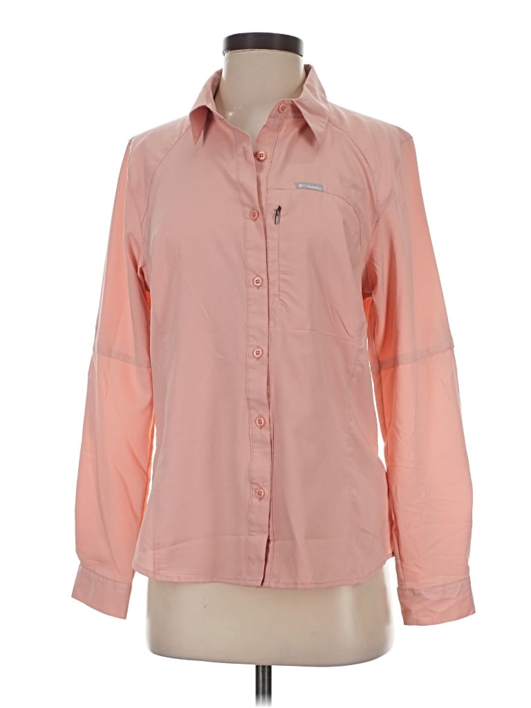 Pre-owned Columbia Long Sleeve Polo Shirt In Pink