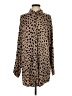 LNA Animal Print Brown Long Sleeve Blouse Size S - photo 1