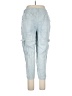 Wrap 100% Linen Blue Linen Pants Size 14 - photo 2