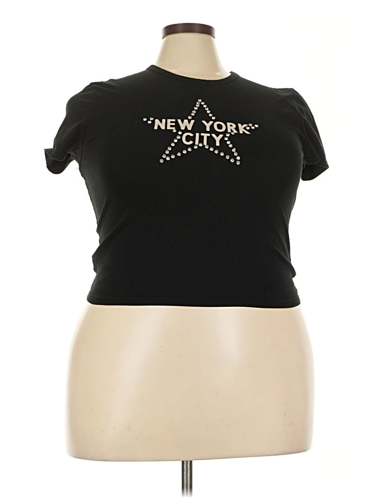 Pre-owned Forever 21 Plus Short Sleeve T-shirt In Black