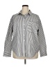 Casa Cabana Stripes Silver White Long Sleeve Button-Down Shirt Size XXL - photo 1