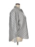 Casa Cabana Stripes Silver White Long Sleeve Button-Down Shirt Size XXL - photo 4