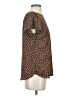 CeCe 100% Polyester Animal Print Brown Short Sleeve Blouse Size S - photo 4
