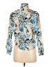 Olé by Koton Print Blue 3/4 Sleeve Blouse Size 34 waist - photo 2