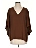 Anna Cate 100% Polyester Brown 3/4 Sleeve Blouse Size L - photo 1