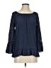 INC International Concepts 100% Polyester Blue Long Sleeve Blouse Size S - photo 1