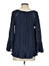 INC International Concepts 100% Polyester Blue Long Sleeve Blouse Size S - photo 2