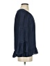 INC International Concepts 100% Polyester Blue Long Sleeve Blouse Size S - photo 4