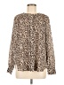 Ann Taylor LOFT 100% Polyester Animal Print Brown Long Sleeve Blouse Size M - photo 1