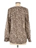 Ann Taylor LOFT 100% Polyester Animal Print Brown Long Sleeve Blouse Size M - photo 2