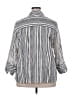 Unbranded Stripes Silver White 3/4 Sleeve Button-Down Shirt Size 22 - photo 2