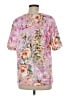 Assorted Brands Floral Pink Short Sleeve Blouse Size M - photo 2