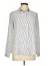 Assorted Brands 100% Polyester Stripes Silver Long Sleeve Blouse Size L - photo 1