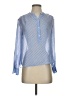 J.Crew Polka Dots Blue Long Sleeve Silk Top Size 0 - photo 1