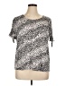 Emily Daniels Animal Print Silver Short Sleeve T-Shirt Size XL - photo 1