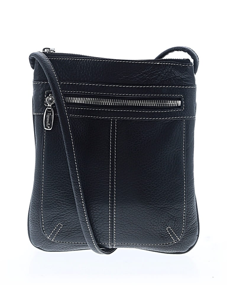 Pre-owned Tignanello Leather Crossbody Bag In Black