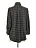 Something Navy 100% Viscose Plaid Gray 3/4 Sleeve Button-Down Shirt Size M - photo 2
