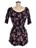 Pink Rose Floral Black Romper Size L - photo 2
